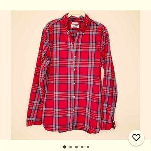 Old Navy Red and Blue Casual Button Down Shirt